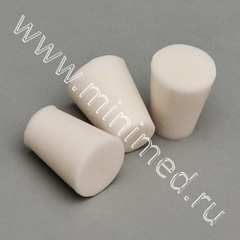 Пробка силиконовая №12 конусная без канала, белая (BR-016) , уп.100 шт