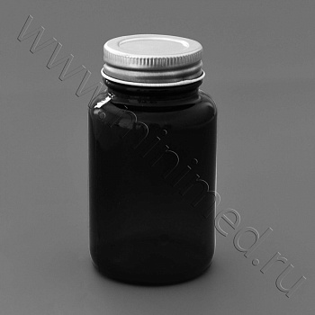 Банка стеклянная д/реактивов 100мл, широкое горло с мет. крышкой, темное стекло, уп.144 шт