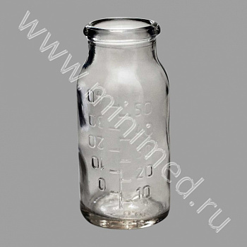 Бутылка стеклянная тип ll-50-2-МТО, для крови, трансфузионных и инфузионных препаратов по ГОСТ 10782