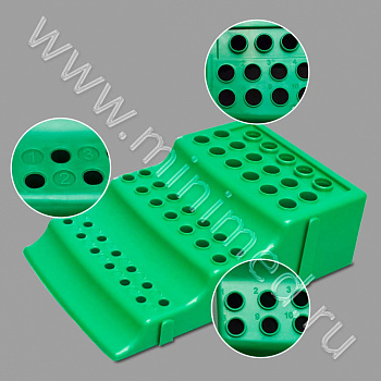 Штатив д/микропробирок комбинированный 0,2 мл/0,5мл/1,5мл, 43 гн,3-х уровн., п/п, уп.1 шт, Аптака