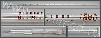 Бюретка 1-3-2-25-0,1,(б/крана),ГОСТ 29251-91, МиниМедПром, уп.3 шт,