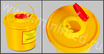 Контейнер одноразовый для сбора острого инструментария класса Б МК-01 "МедКом", объем 2,0 л, уп.1/80