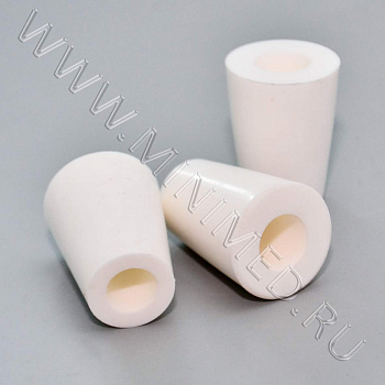 Пробка силиконовая №14 конусная с каналом, белая (BR-051) , уп.100 шт