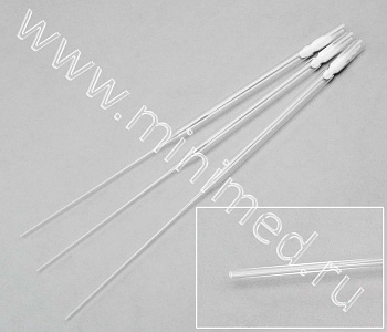 Пипетка Пастера 3 мл, L=230 мм открытого типа, с хлопком, стеклянная, уп.250/2000 шт