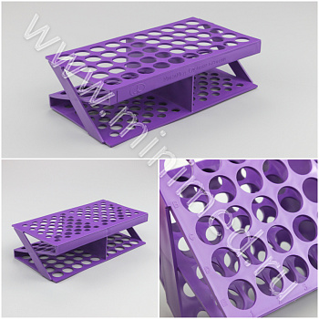 Штатив медицинский полимерный по ТУ 9464-017-29508133-2014, для пробирок ШПА-50, Z-образный на 50 гн